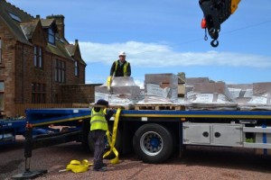 Unloading the stone