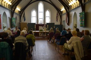 Church service in the hall
